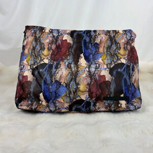 Tahari Monroe Tote Bag Nylon Abstract Snake Print Y2K Retro Chic Satchel Handbag